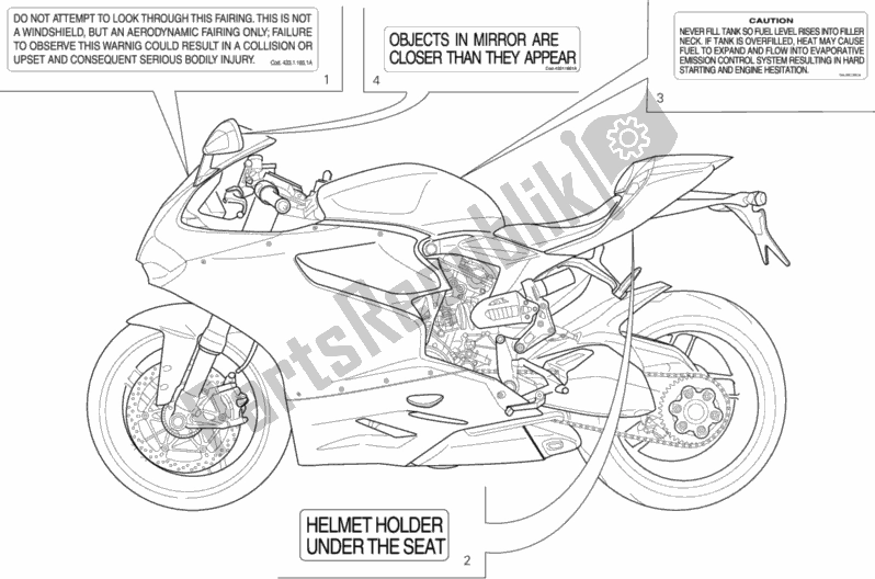 Toutes les pièces pour le Posizionamento Targhette du Ducati Superbike 1199 Panigale ABS USA 2014
